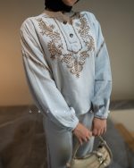 ست  شومیز شلوار گلدوزی زارا - تصویر 3