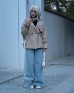بارونی کمر و آستین گت دخترانه - تصویر 4