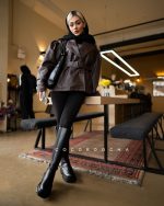 کت چرم ، آستین فانوسی ترک - تصویر 6