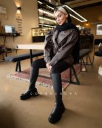 کت چرم ، آستین فانوسی ترک - تصویر 9