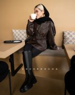 کت چرم ، آستین فانوسی ترک - تصویر 10