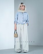 شومیز گره ای راه راه ترک - تصویر 2