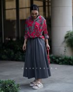شومیز گره ای آبرنگی - تصویر 3
