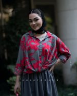 شومیز گره ای آبرنگی - تصویر 4