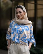 شومیز گره ای آبرنگی - تصویر 5