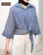 شومیز گره ای راه راه - تصویر 7