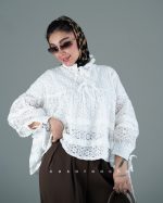 شومیز گیپور عروسکی سفید - تصویر 2