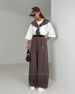 ست تیشرت شالی و شلوار polo