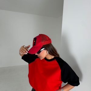 تیشرت باکسی رگلان red